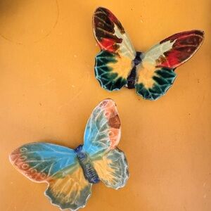 Weller Pottery Vintage Ceramic Butterfly Set